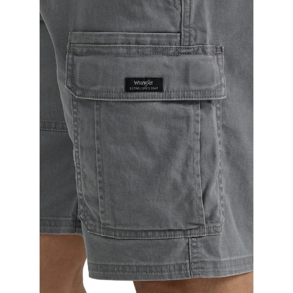 Wrangler Cargo Shorts Mens 48 Relaxed Fit Cotton Gray Outdoors Trail Casual NEW - Picture 7 of 16